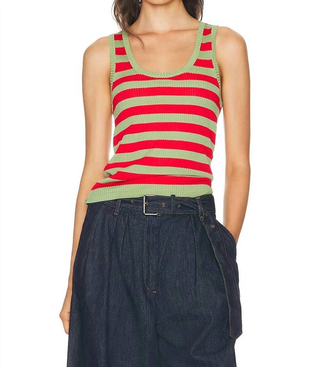 NEW DRIES VAN NOTEN tovia tank top in red medium green